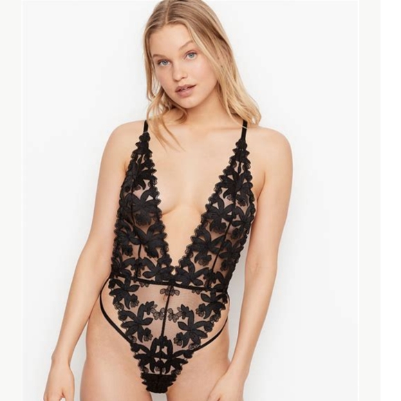 Victoria's Secret Other - Victoria's Secret Floral embroidered lace teddy
